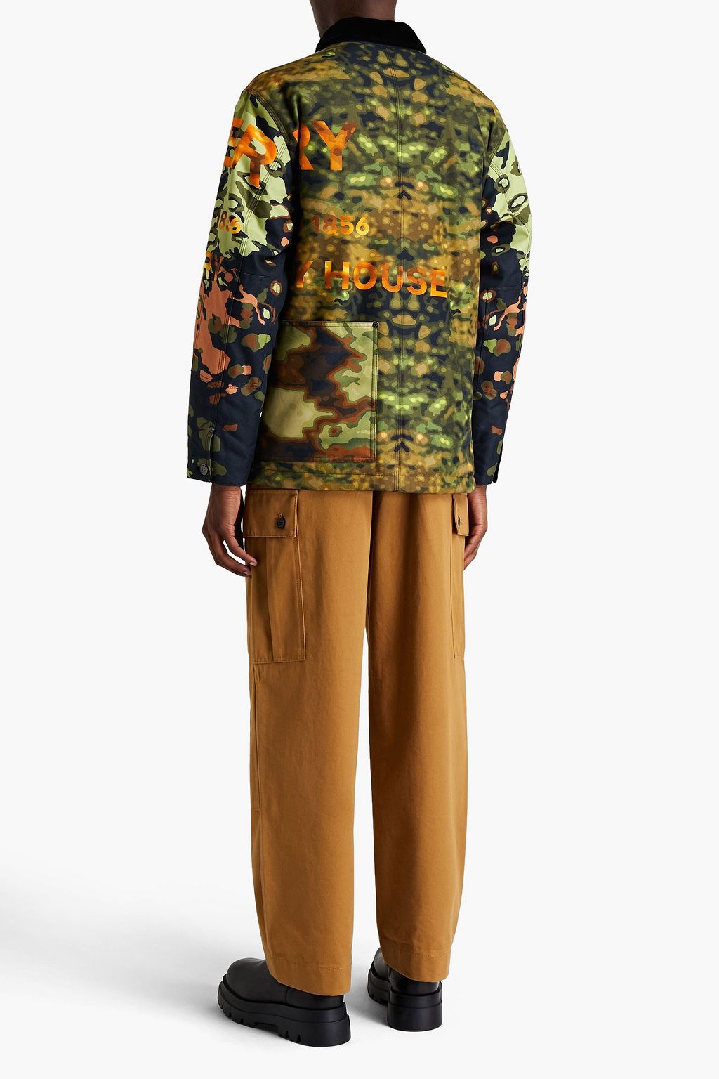 BURBERRY Corduroy paneled printed cotton-canvas jacket