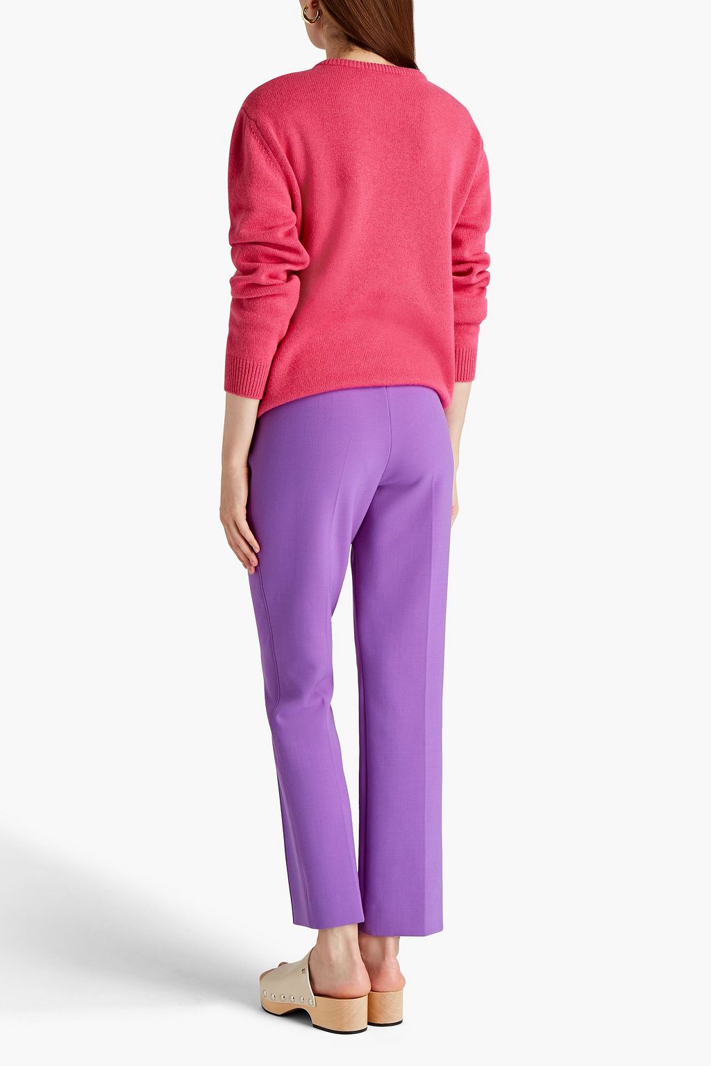 ALBERTA FERRETTI Intarsia-knit cashmere and wool-blend sweater