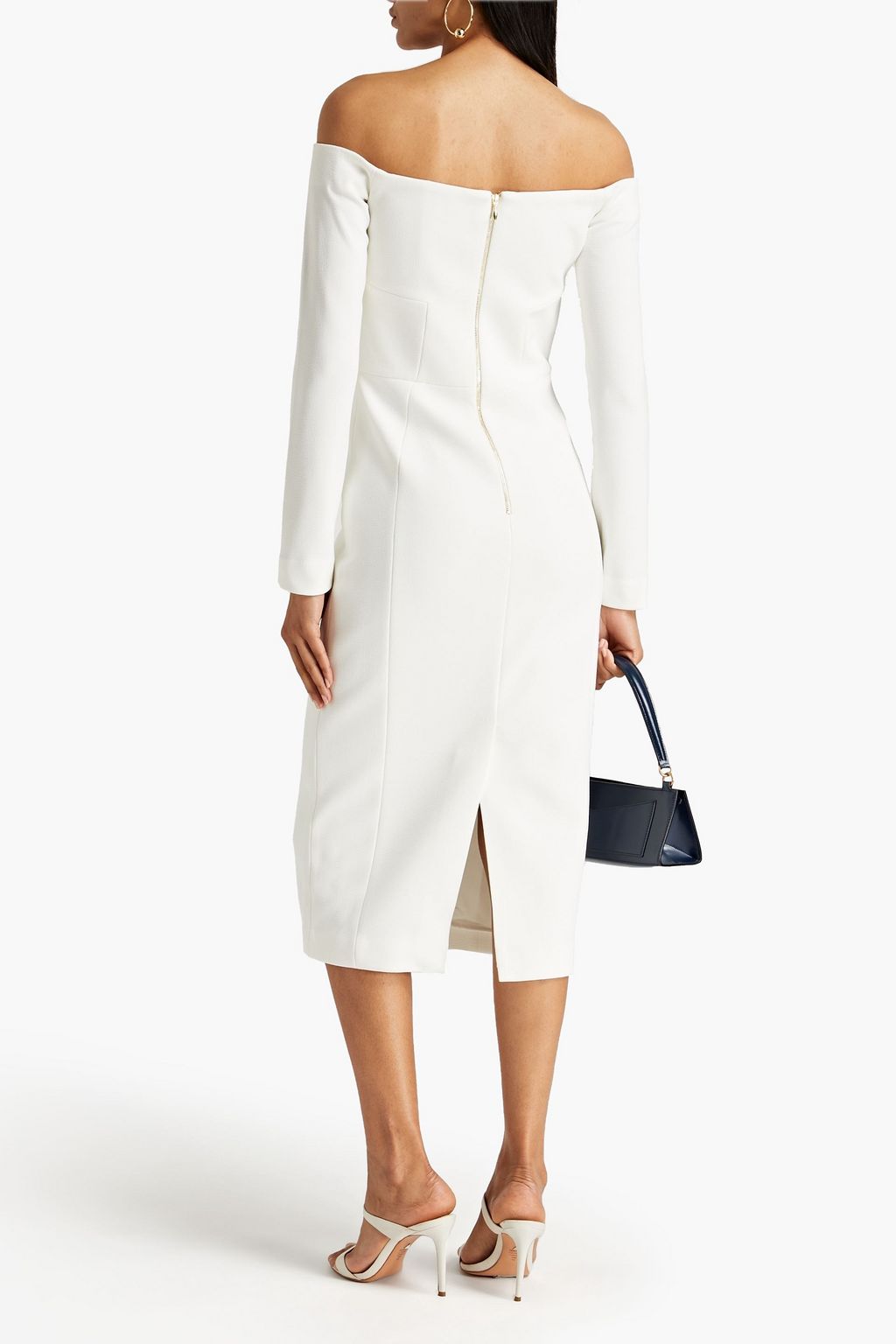 REBECCA VALLANCE Off-the-shoulder crepe midi dress