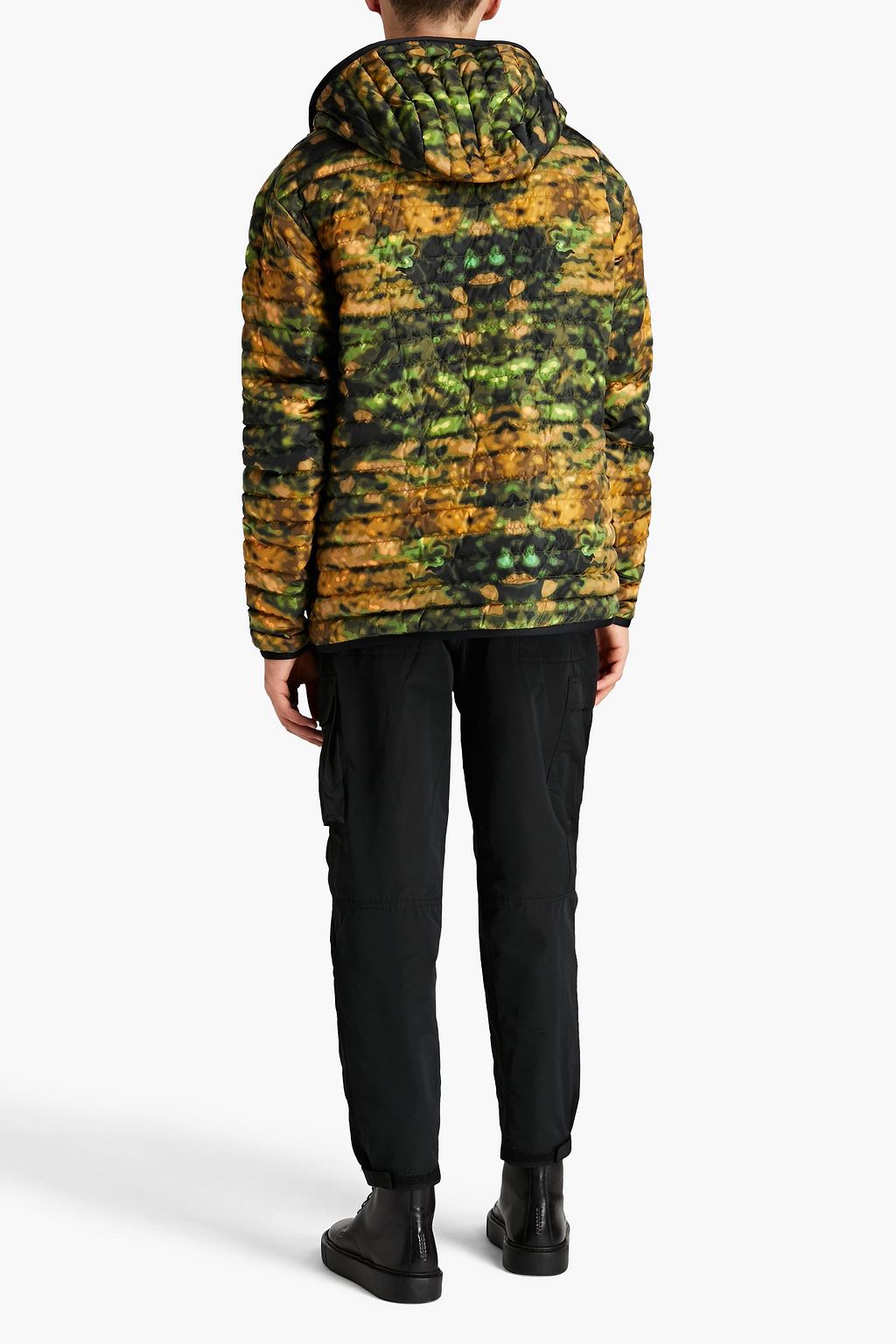 BURBERRY Quilted printed shell hooded down jacket