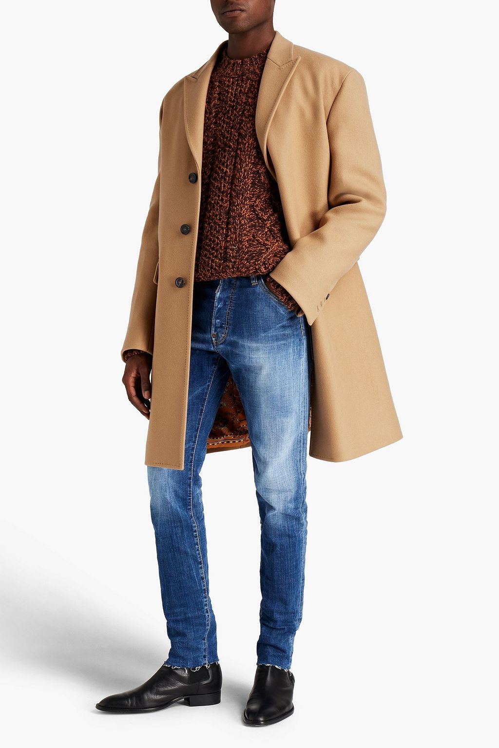 DSQUARED2 Brushed wool-blend felt coat