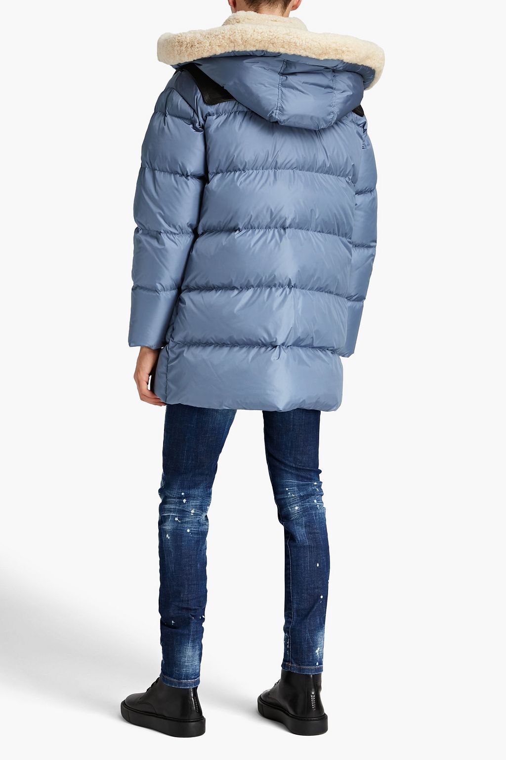 DSQUARED2 Shearling-trimmed quilted shell hooded down jacket
