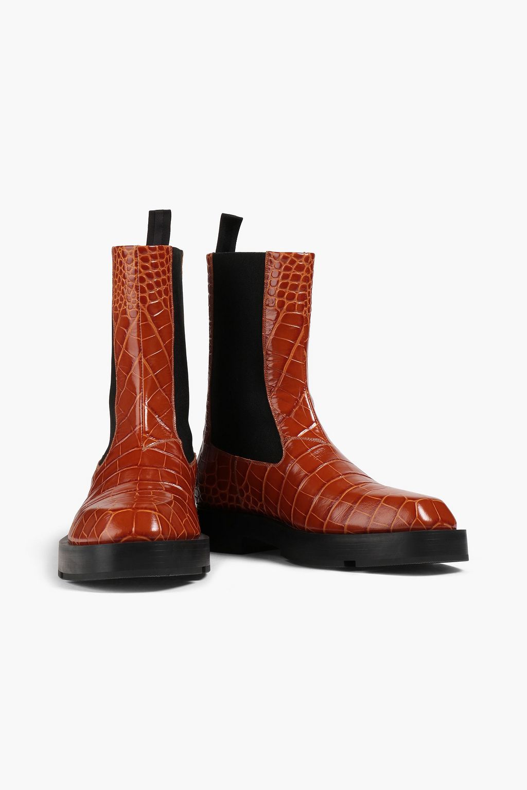 GIVENCHY Glossed croc-effect leather boots