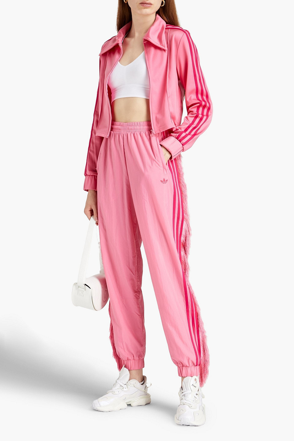 Adidas Originals Fringed Logo-print Shell Track Trousers