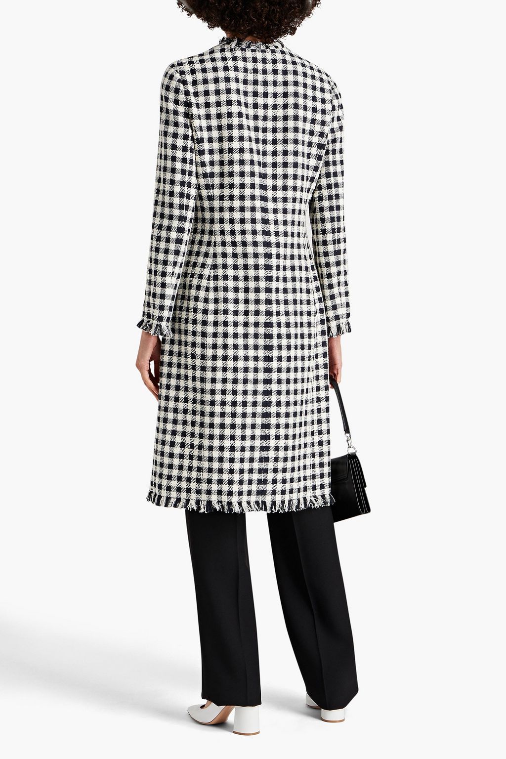 OSCAR DE LA RENTA Checked cotton-blend tweed coat