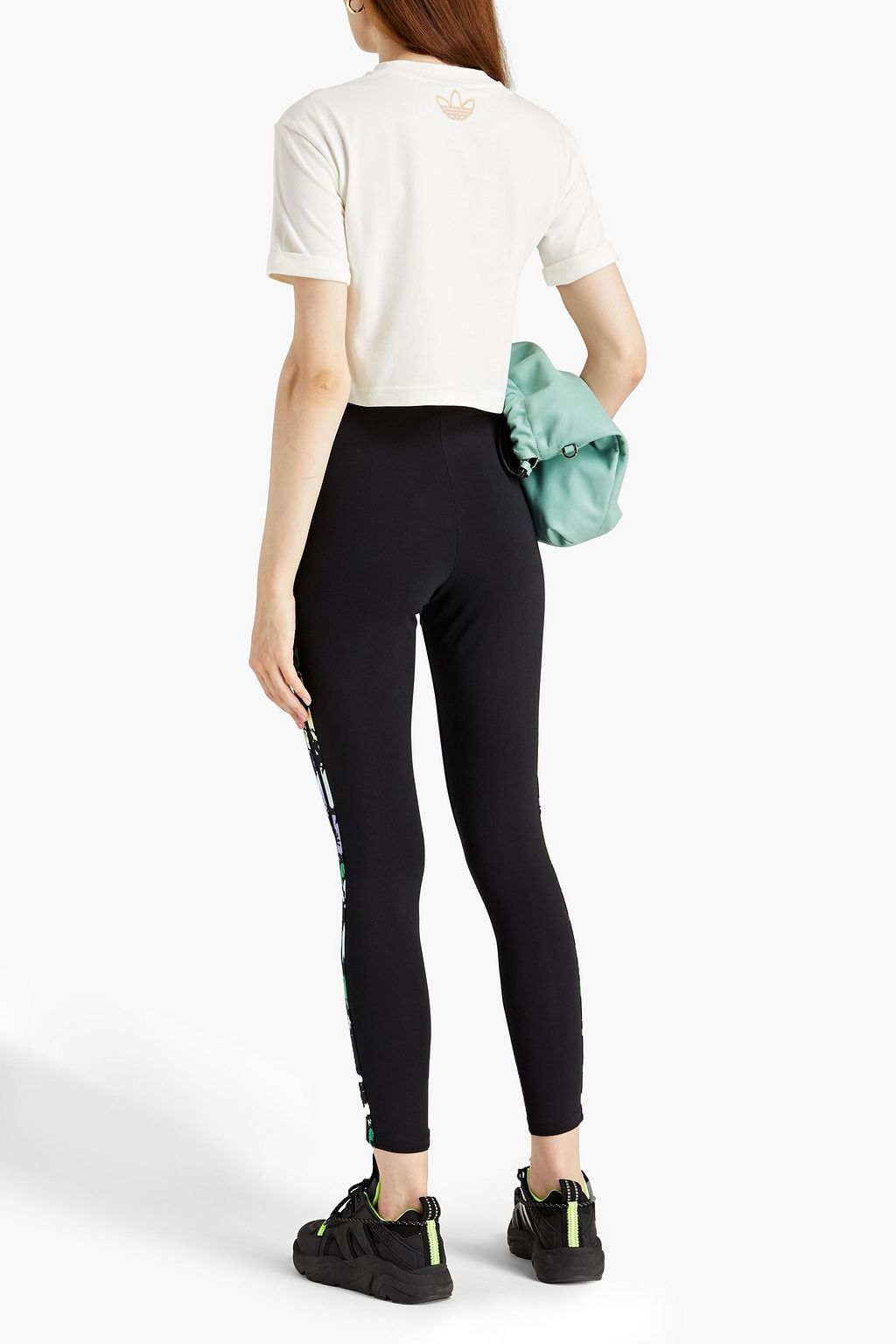 ADIDAS ORIGINALS Printed stretch-cotton leggings