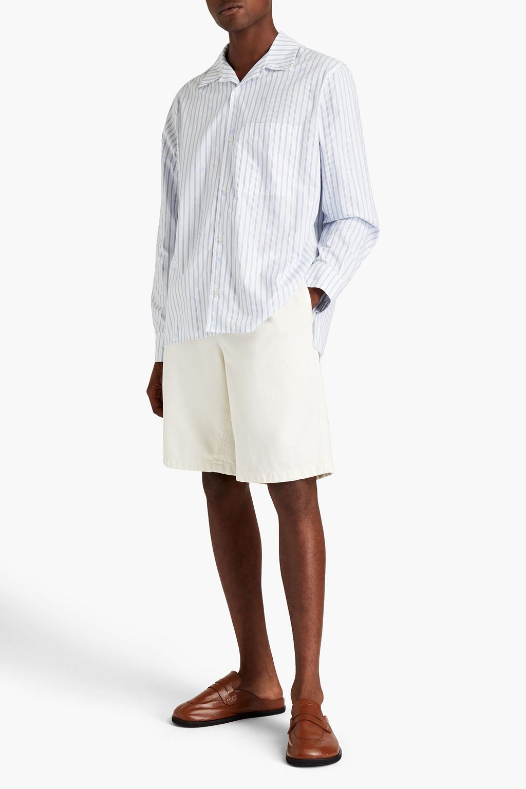 LOEWE Striped cotton-poplin shirt