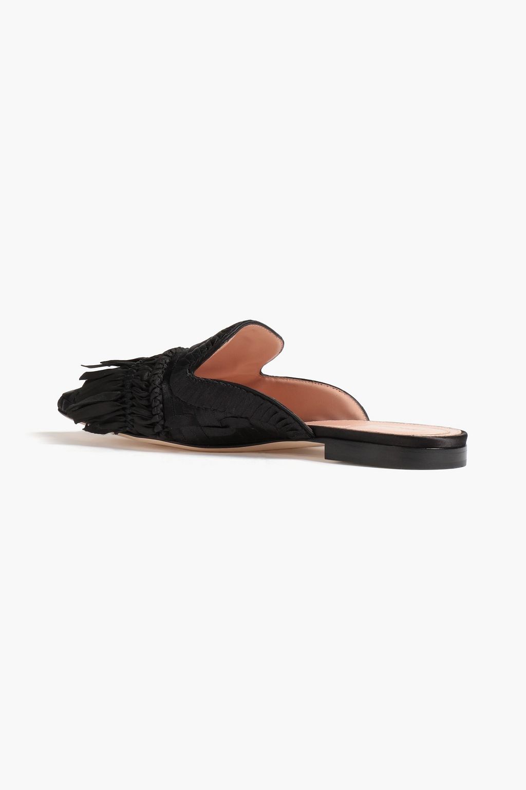 ALBERTA FERRETTI Tassel-trimmed satin slippers