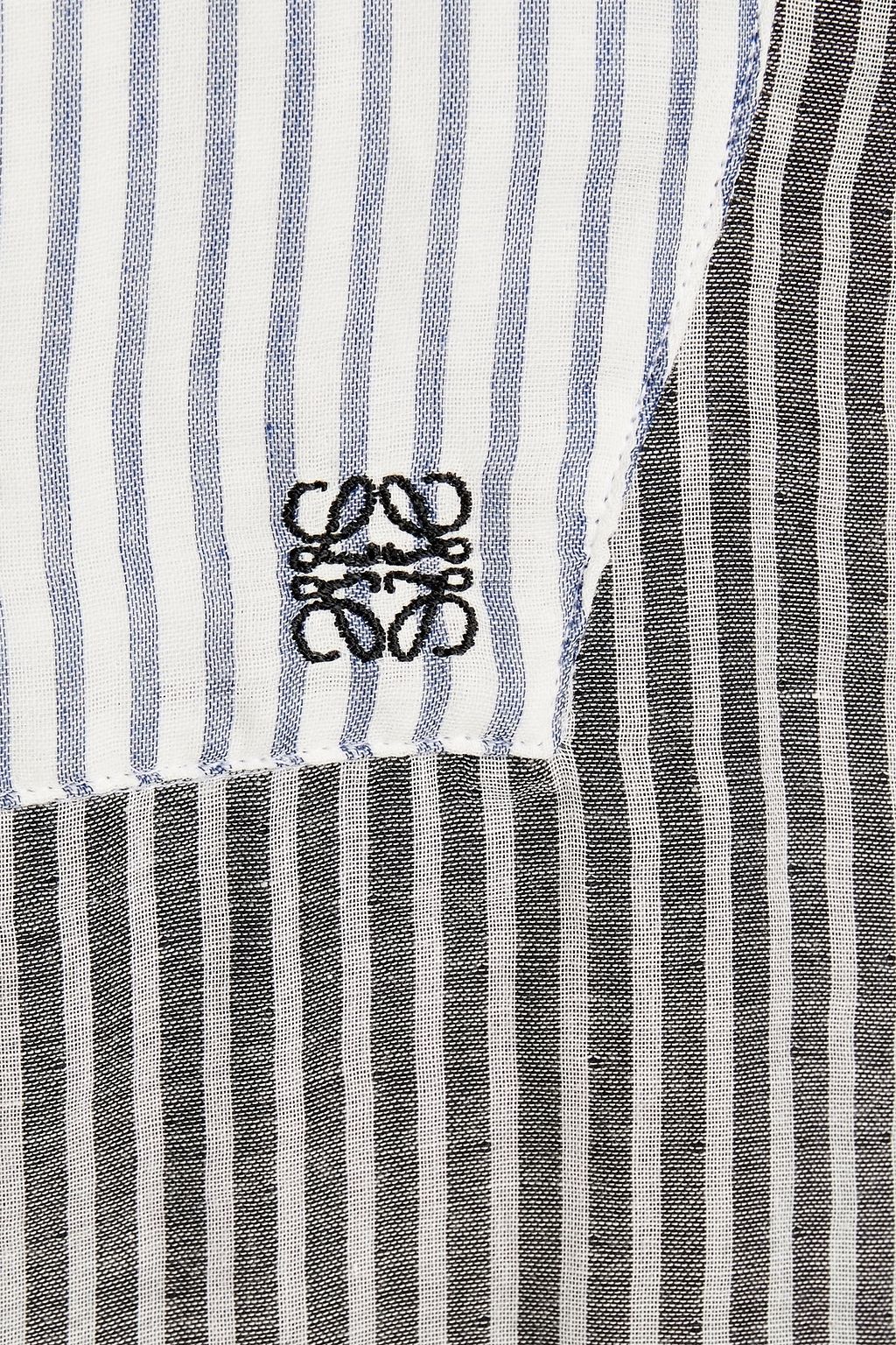 LOEWE Logo-embroidered striped cotton-gauze shirt
