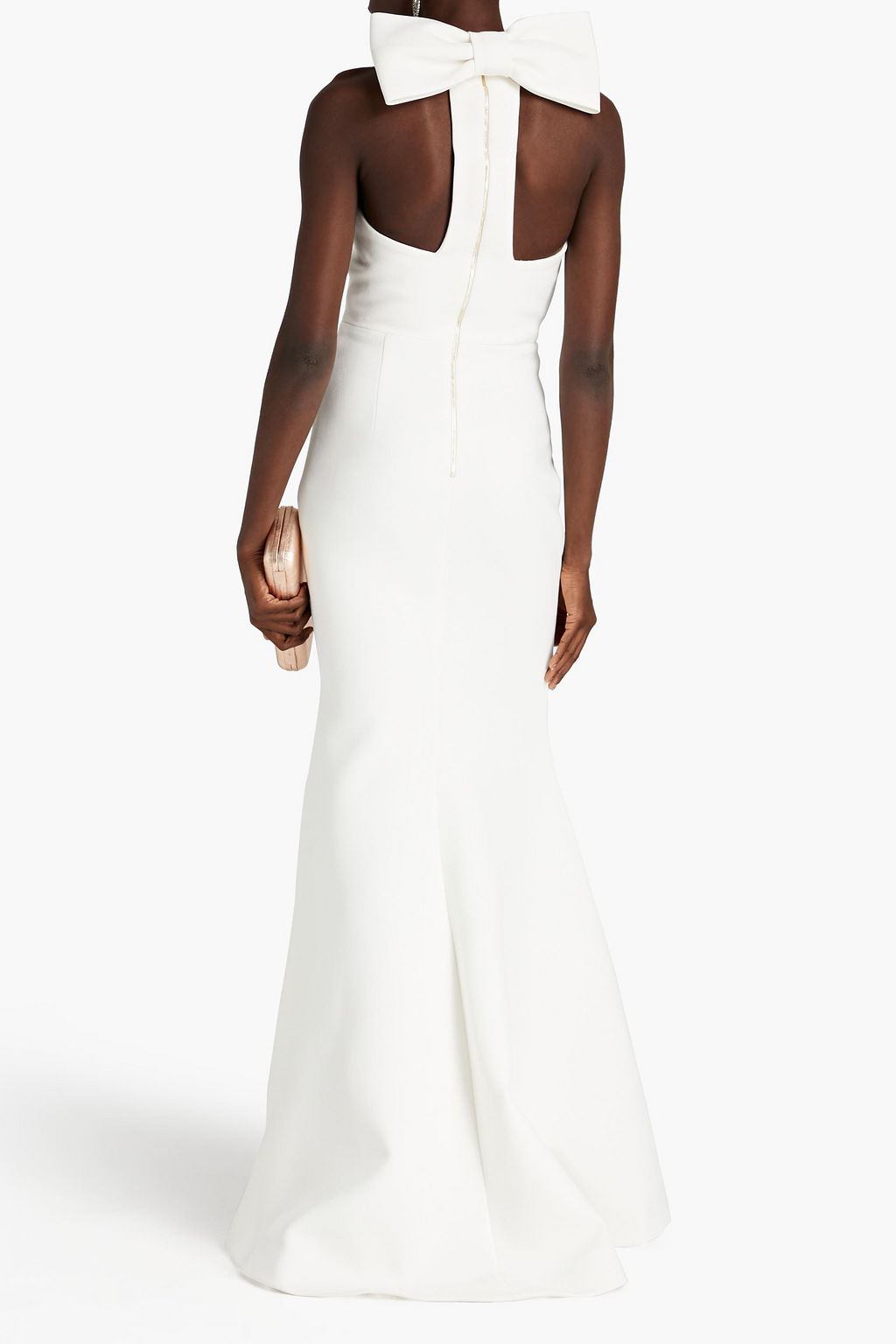 REBECCA VALLANCE Love bow-embellished crepe gown