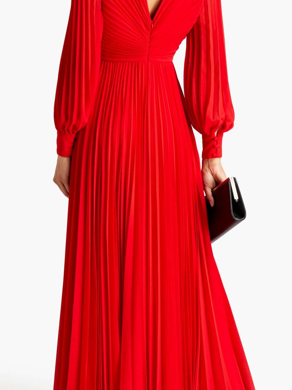 pleated georgette gown