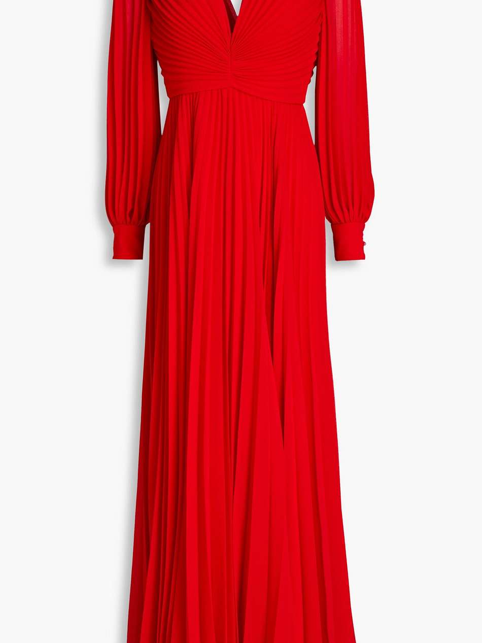 pleated georgette gown