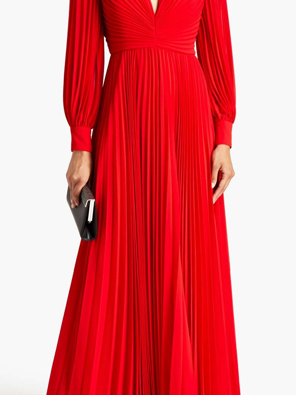 pleated georgette gown