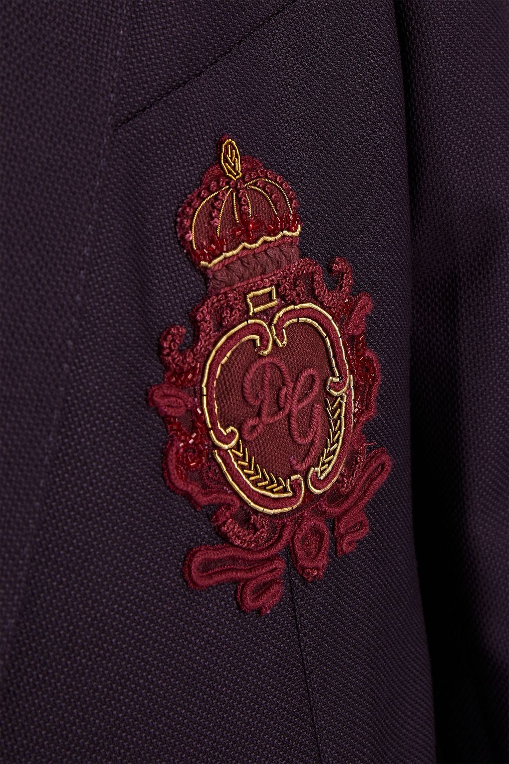DOLCE & GABBANA Double-breasted grain de poudre wool and silk-blend blazer