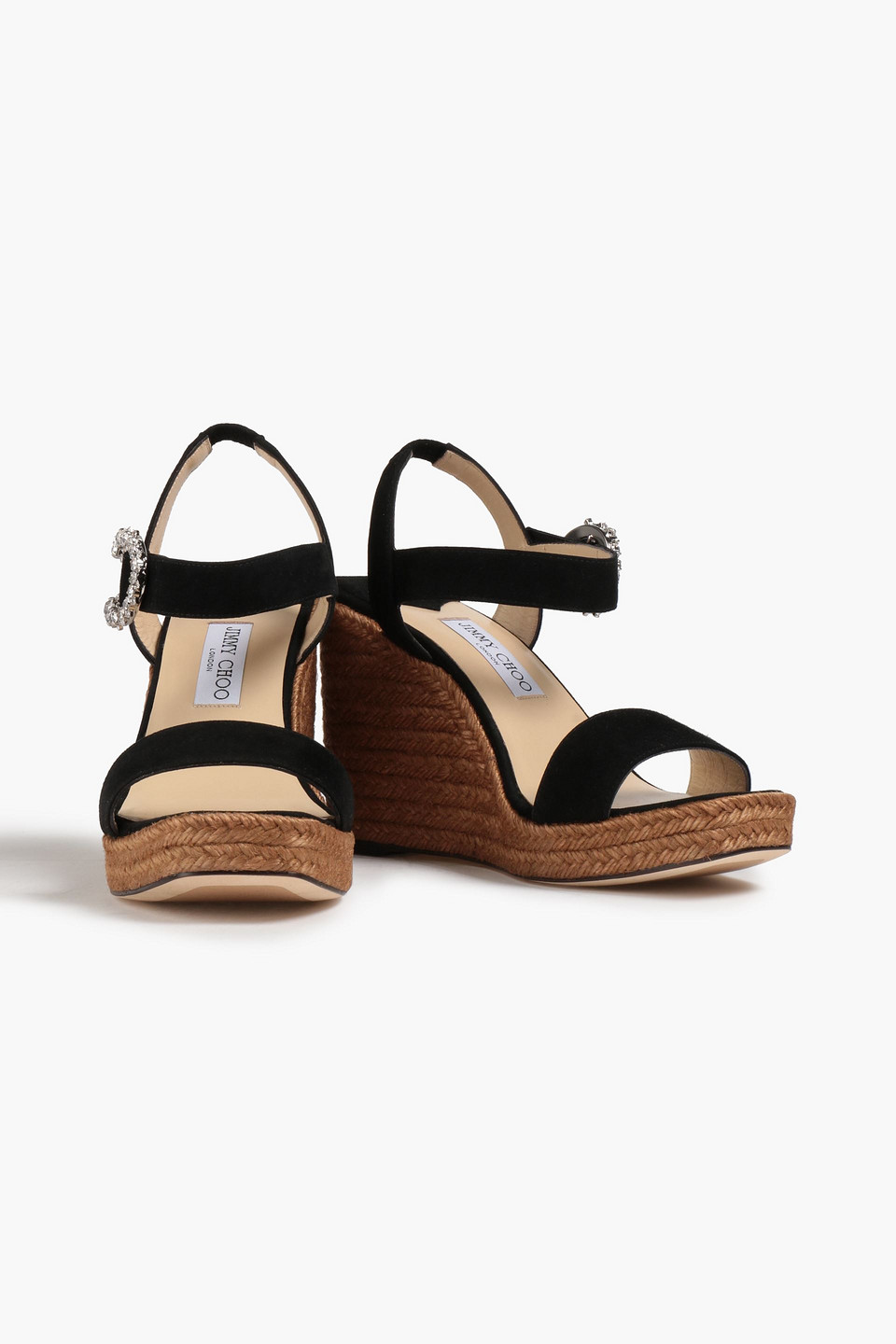 Jimmy Choo Sandals Mirabelle Suede Blue Blue Navy In Black