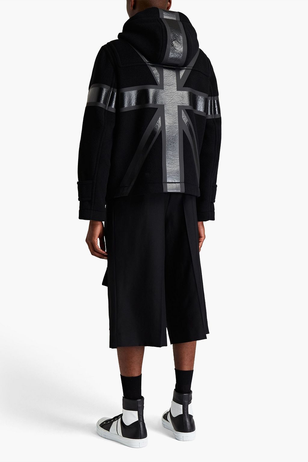BURBERRY Coated wool-blend felt hooded coat