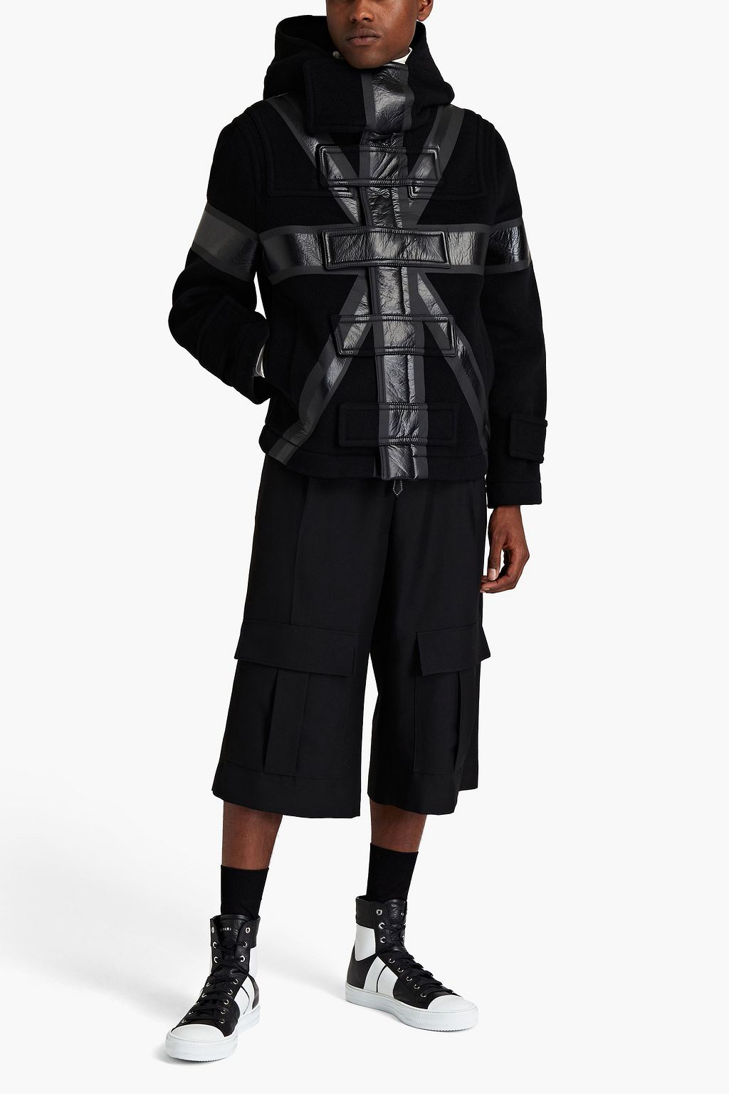 BURBERRY Coated wool-blend felt hooded coat
