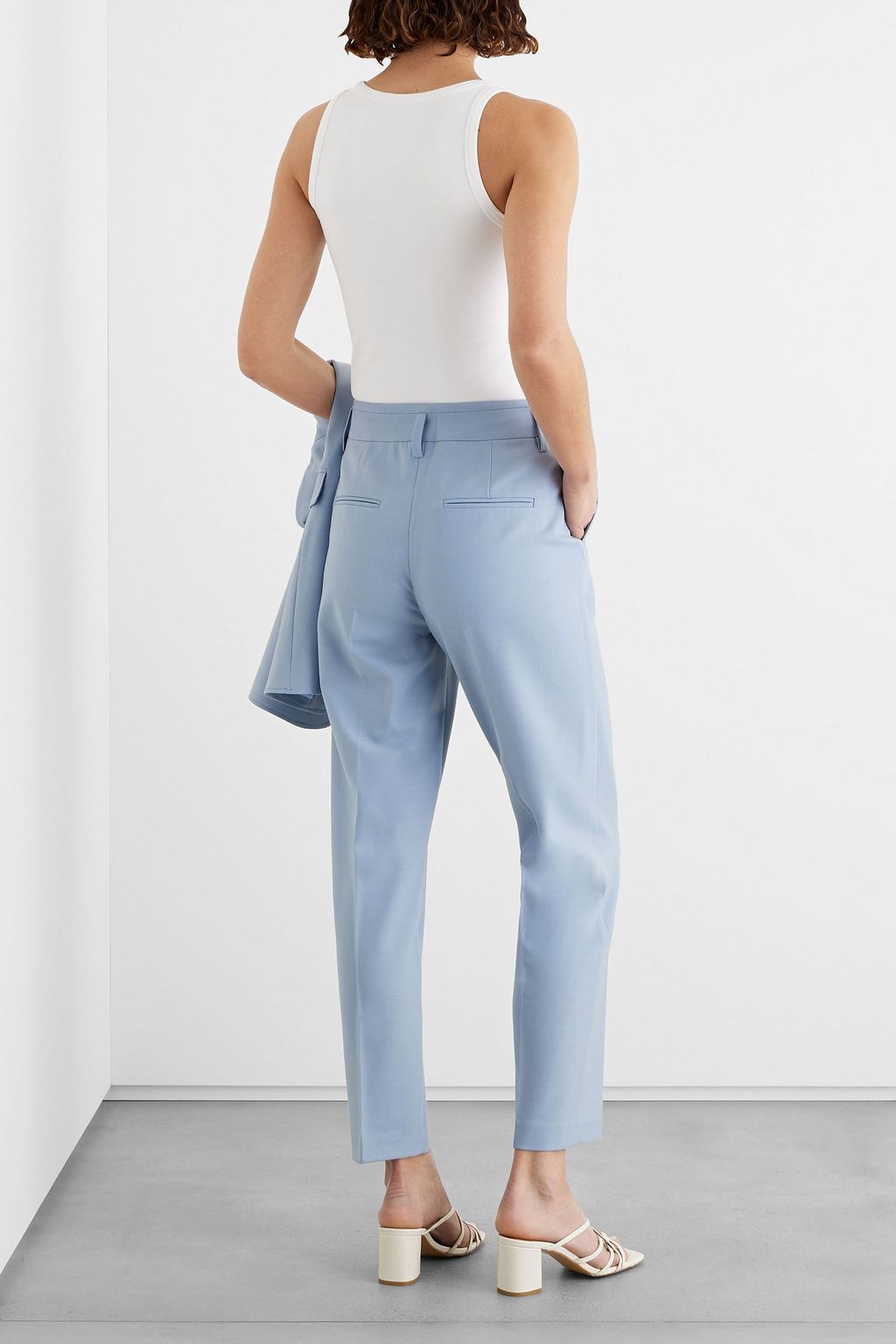 IRIS & INK Claire pleated twill tapered pants