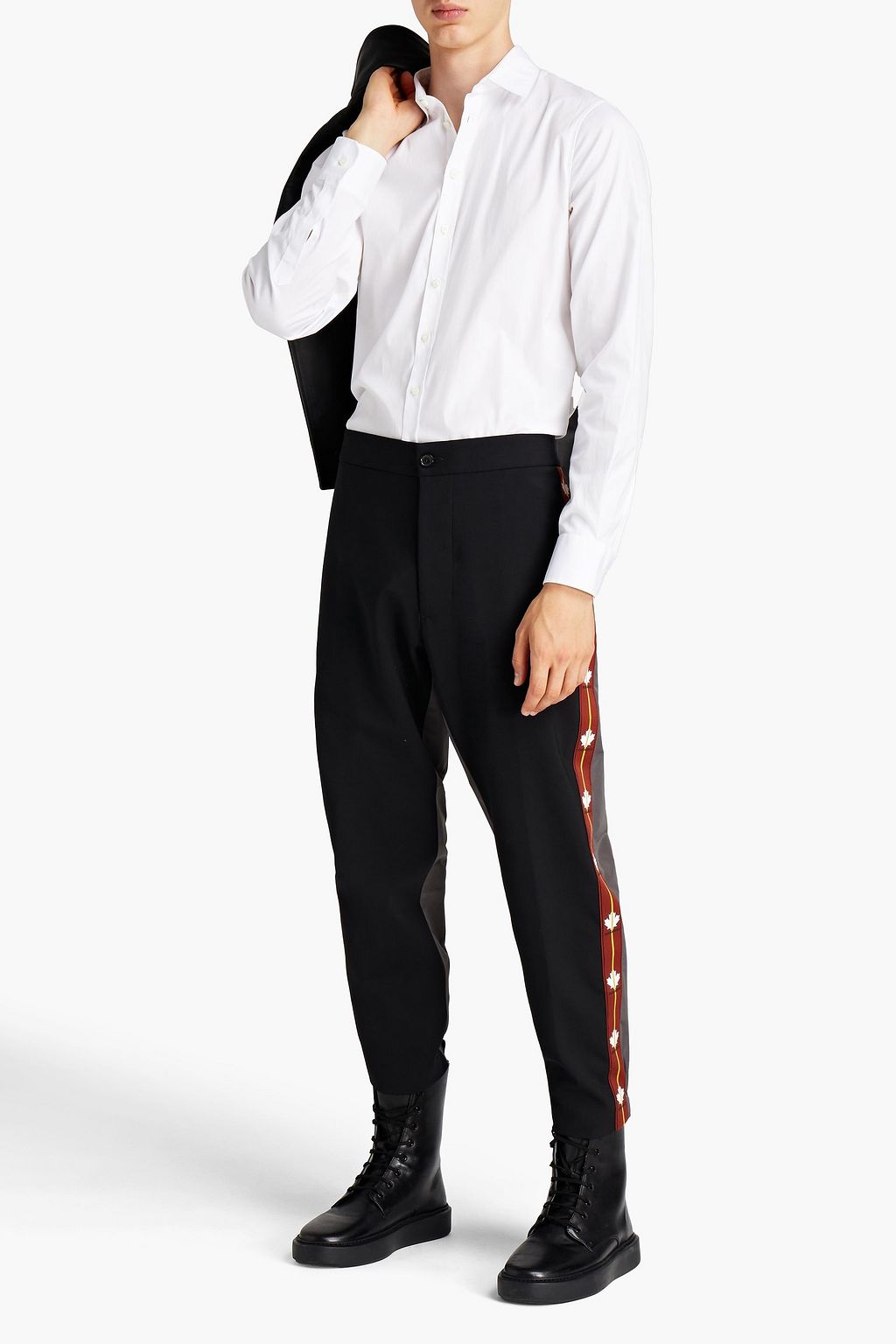 DSQUARED2 Logo-print stretch-cotton poplin shirt