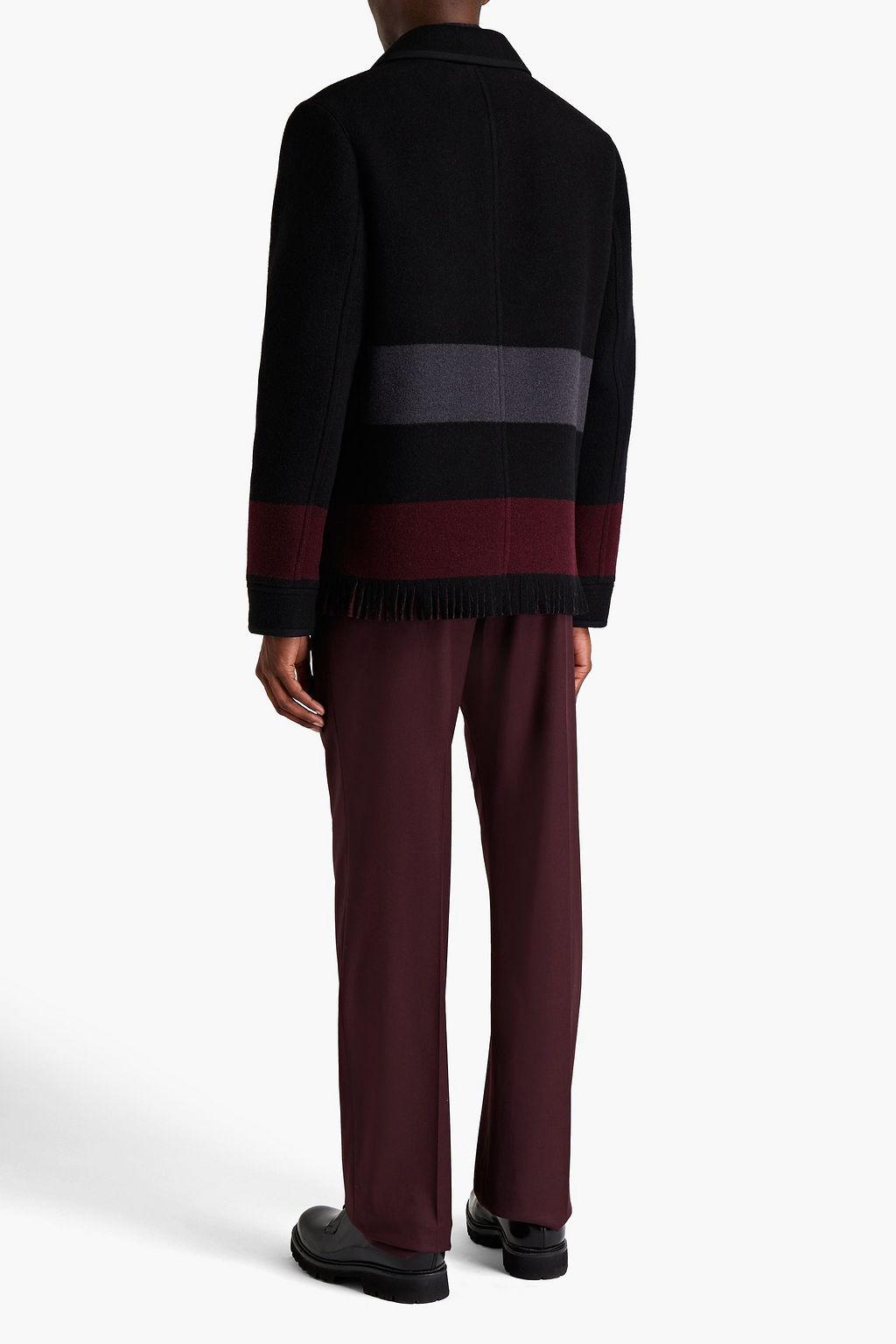 BURBERRY Striped wool-felt coat