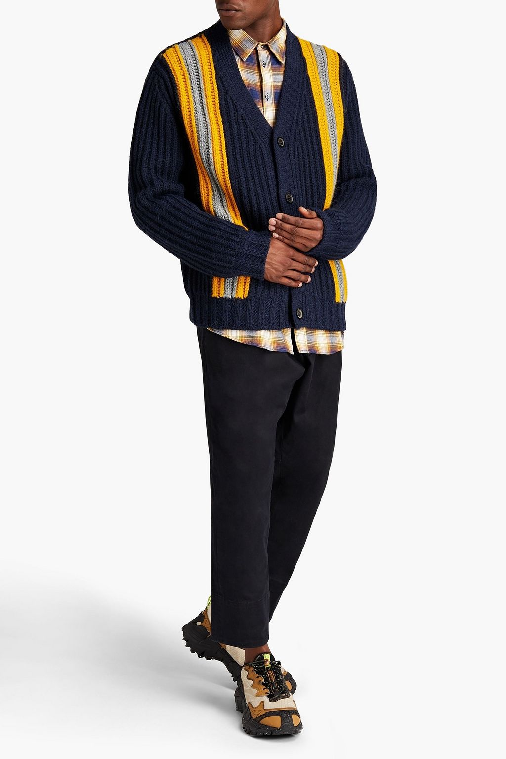 DSQUARED2 Striped ribbed-knit cardigan
