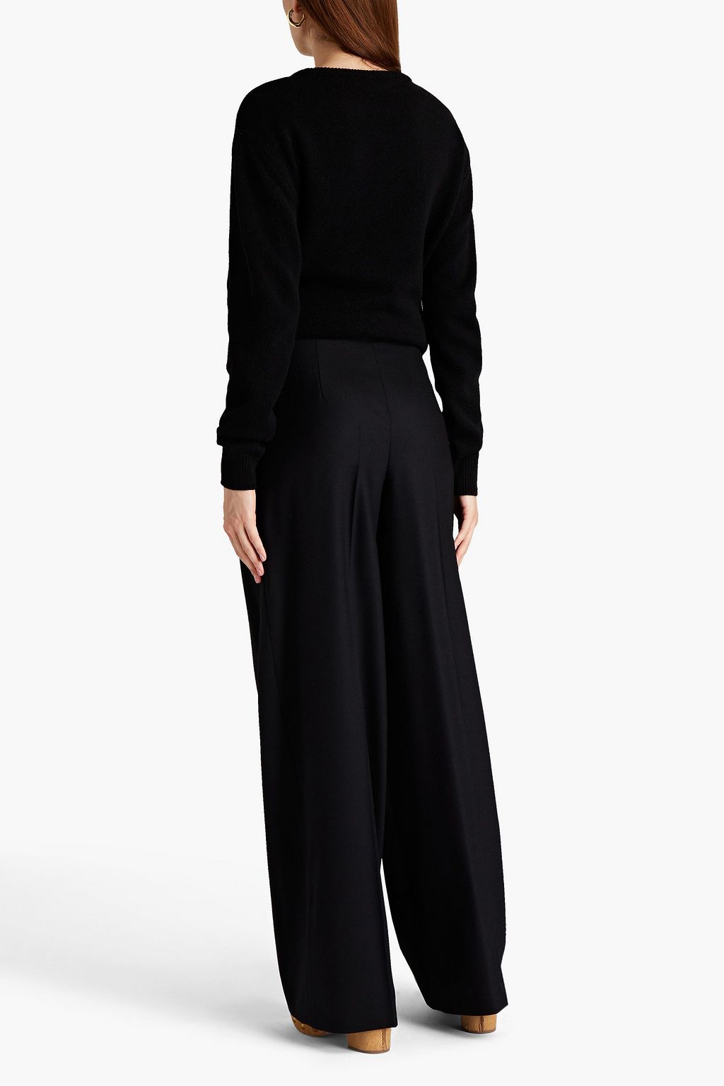 ALBERTA FERRETTI Wool-blend twill wide-leg pants