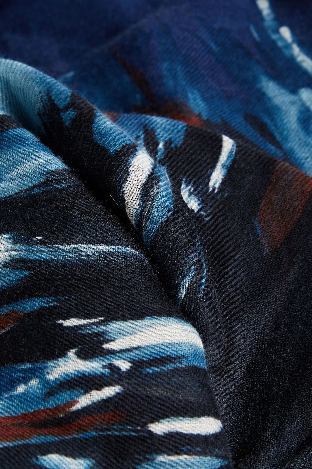 LORO PIANA Printed cashmere and silk-blend scarf