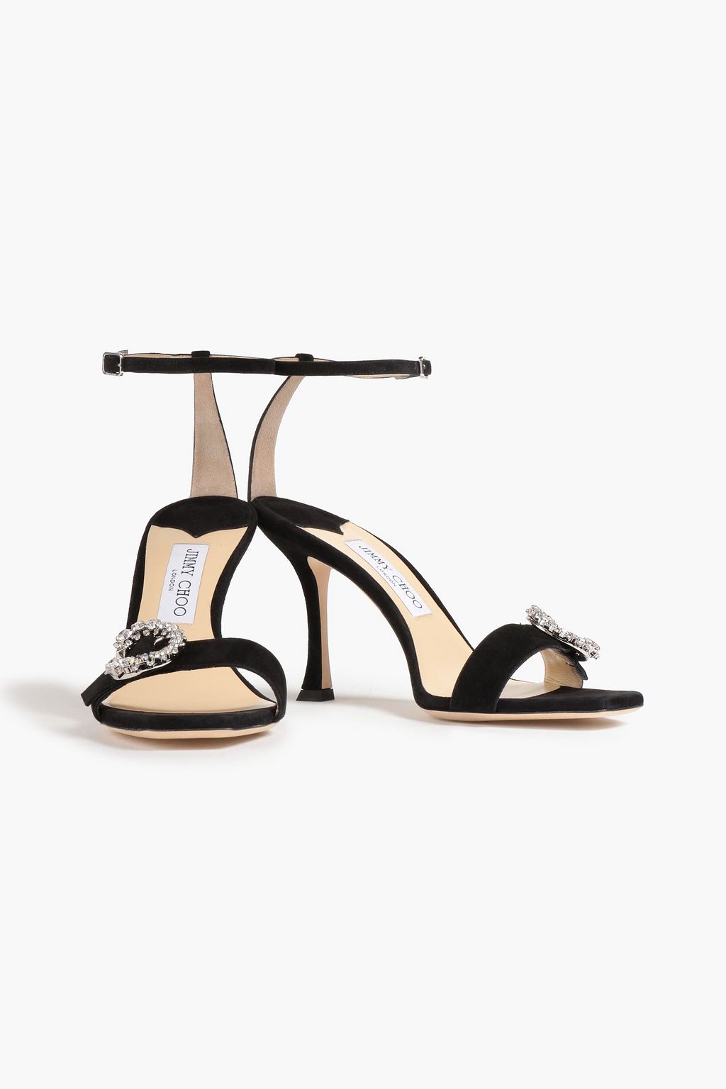 JIMMY CHOO Marsai 90 crystal-embellished suede sandals