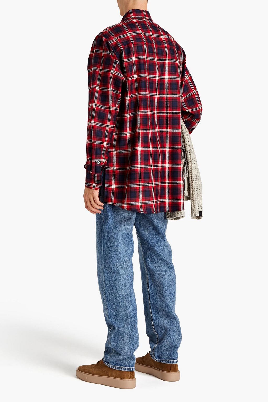 DOLCE & GABBANA Logo-appliquéd checked wool shirt