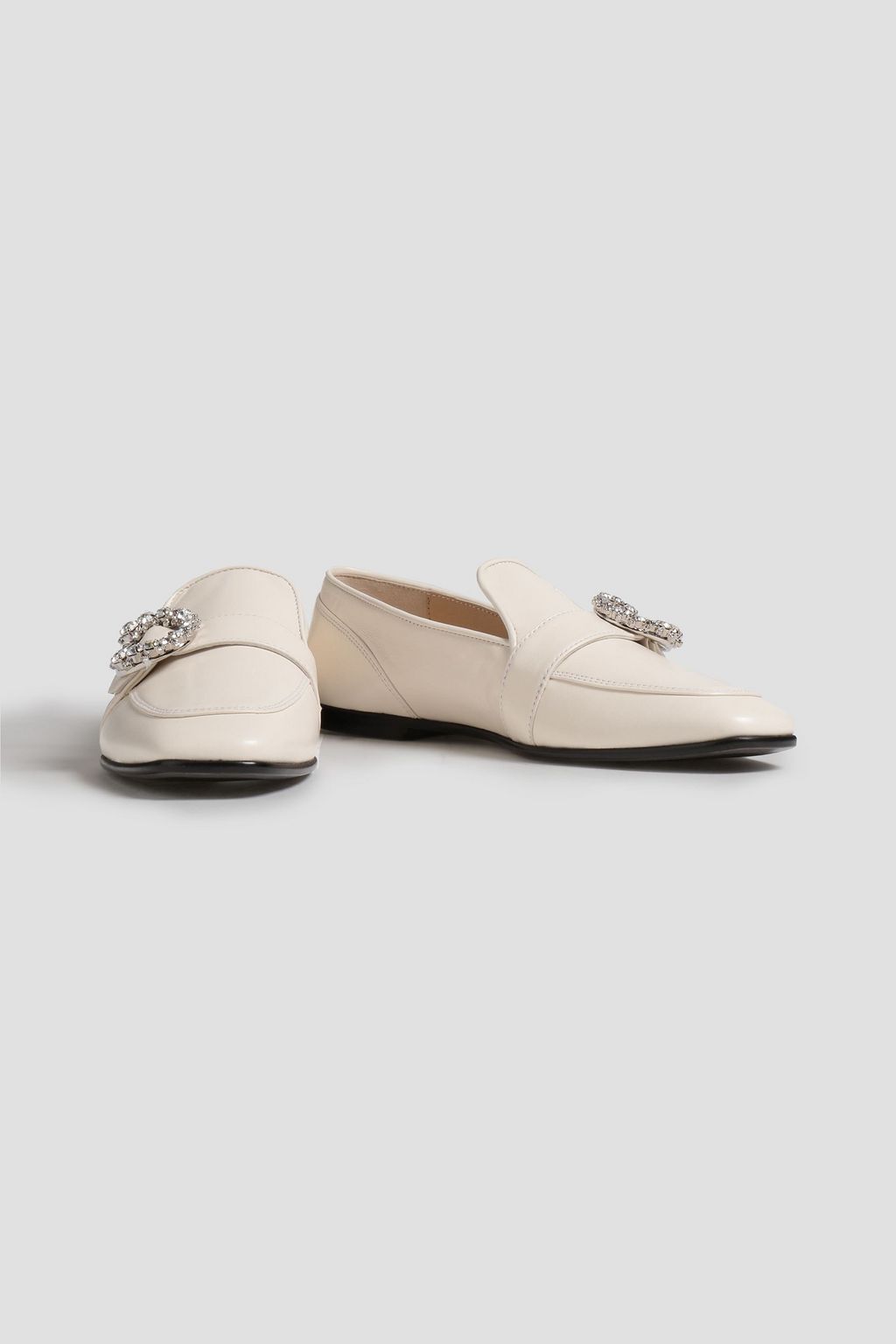 JIMMY CHOO Mani embellished leather loafers