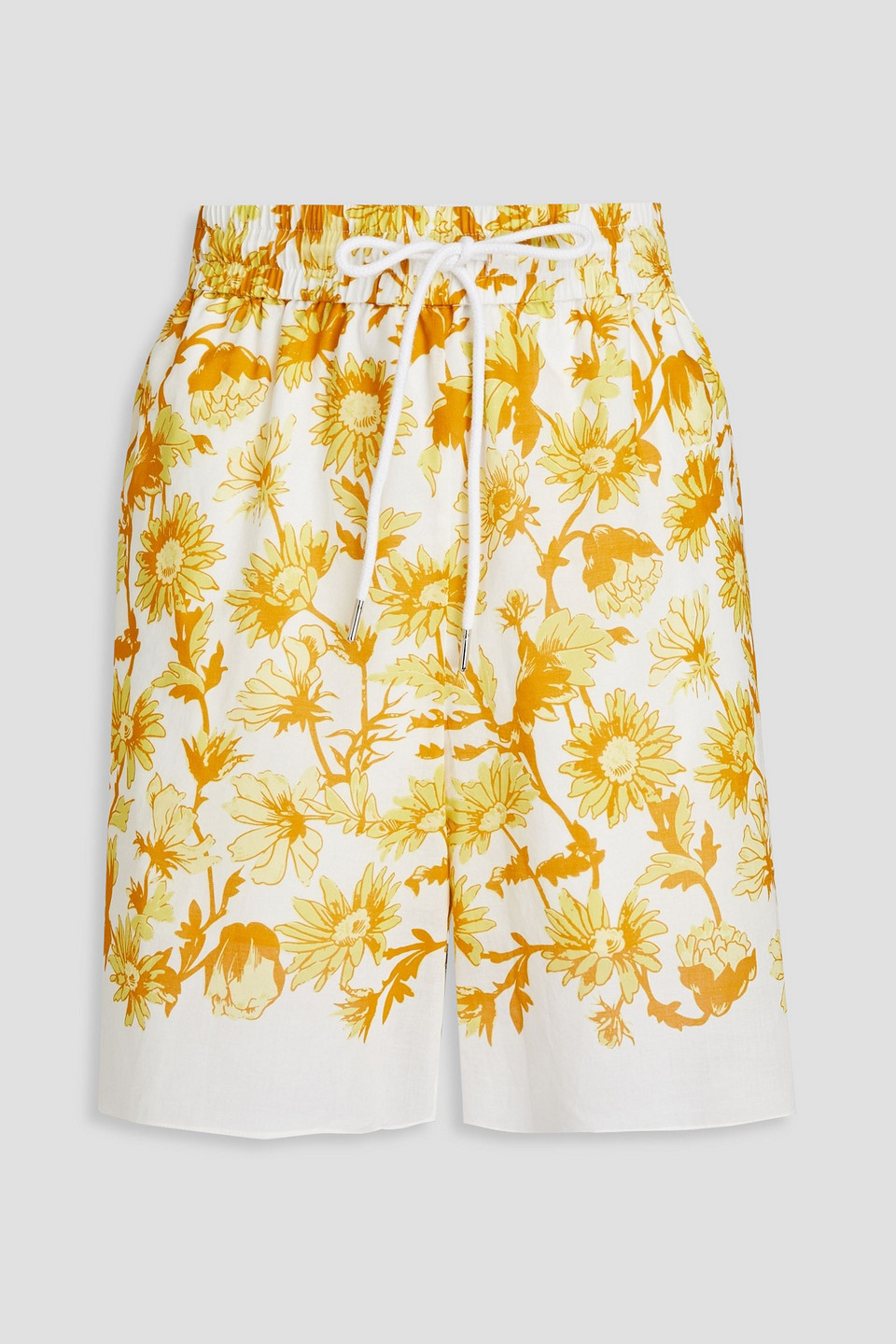 Floral-print cotton-mousseline shorts
