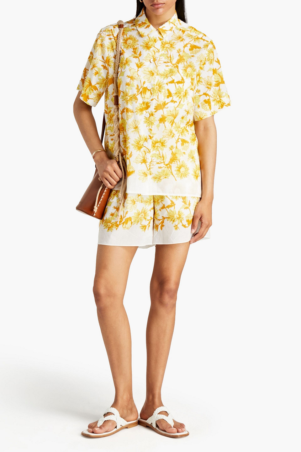 Paul Smith Floral-print Cotton-mousseline Shorts In White