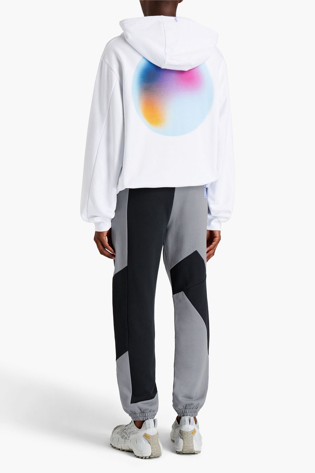MCQ ALEXANDER MCQUEEN Two-tone French cotton-terry sweatpants