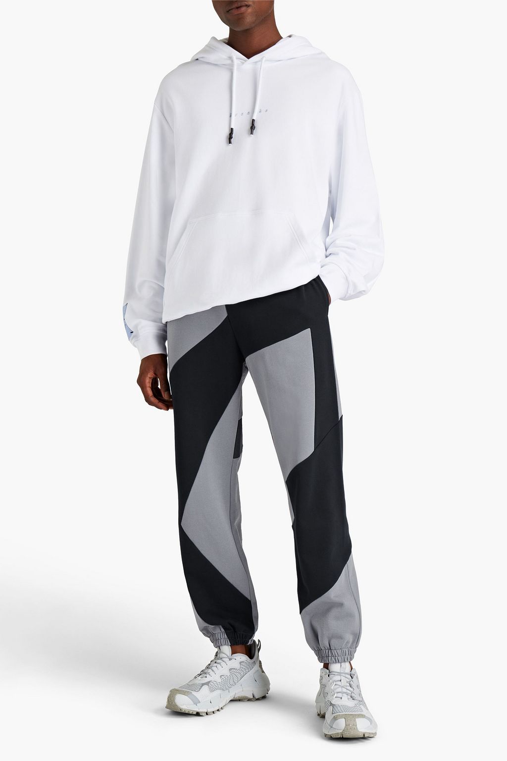 MCQ ALEXANDER MCQUEEN Two-tone French cotton-terry sweatpants