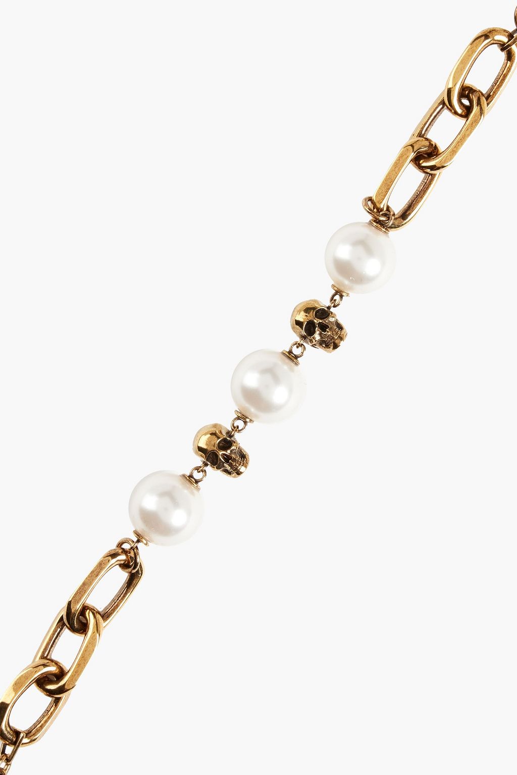 MCQUEEN Gold-tone, faux pearl and crystal bracelet