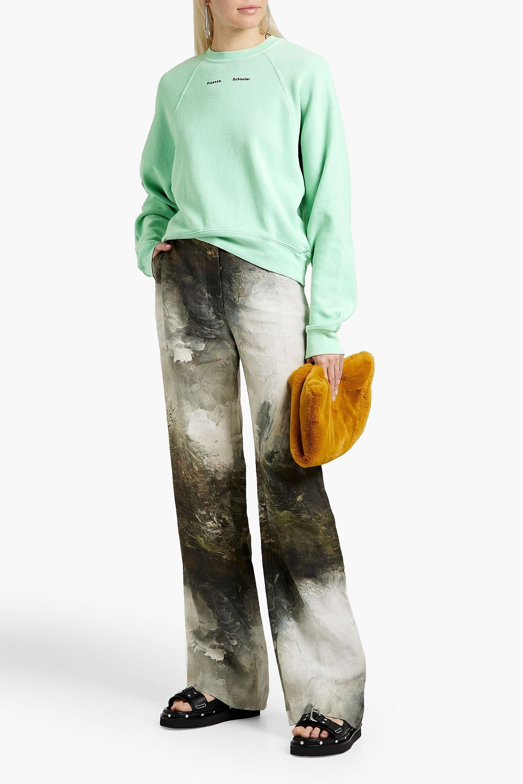 PROENZA SCHOULER Printed French cotton-terry sweatshirt