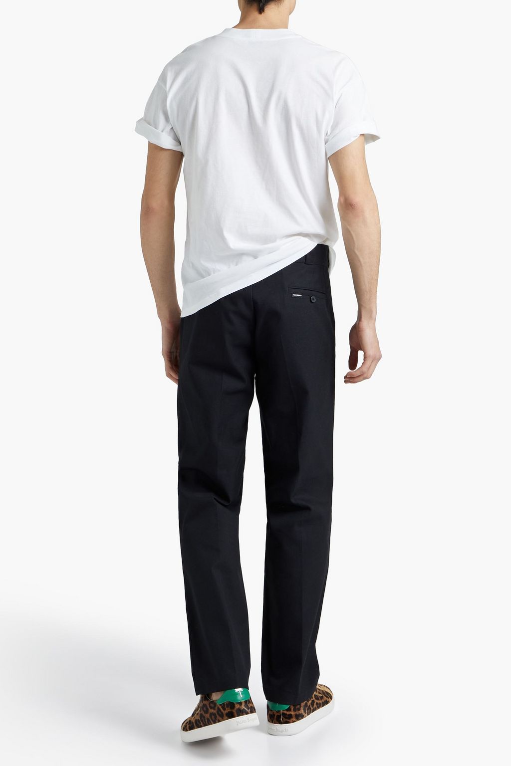 SANDRO Cotton-blend twill straight-leg pants