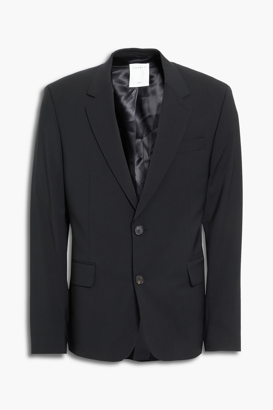 Sandro Flecked Single-breasted Buttoned Blazer In Grey