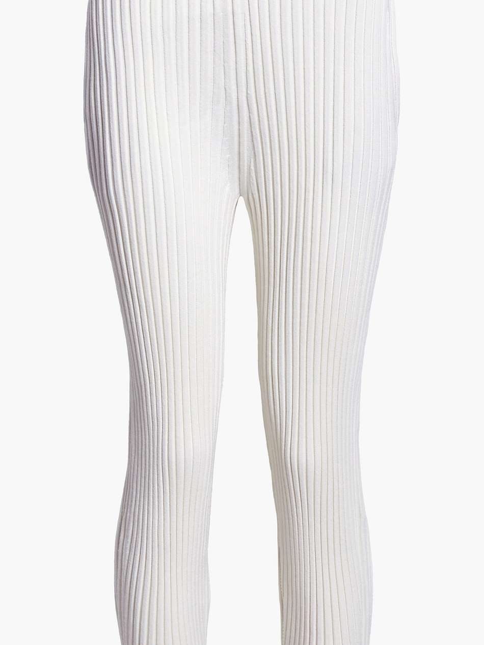 cropped ribbed wool-blend leggings