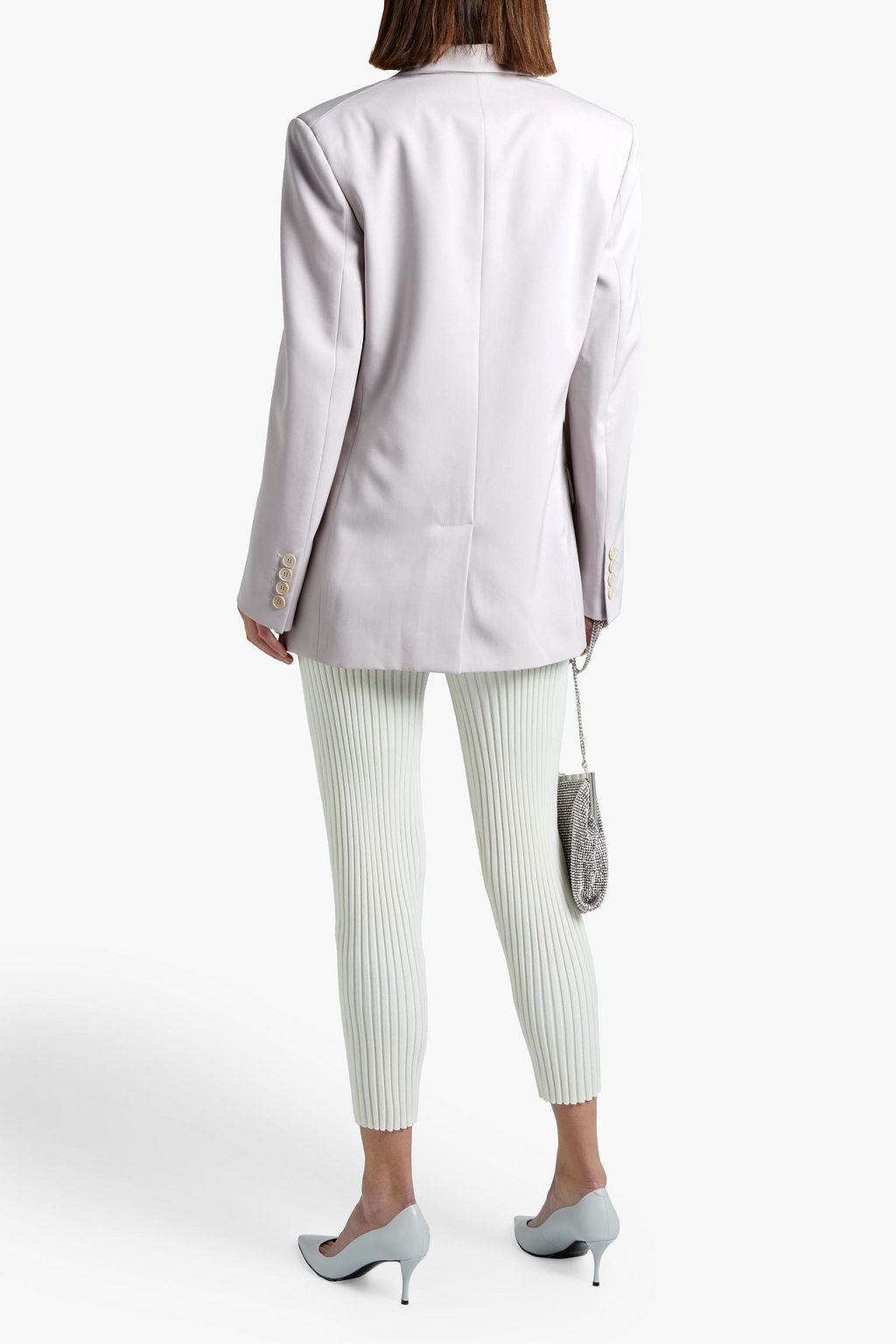 STELLA MCCARTNEY Aya satin-trimmed wool-twill blazer
