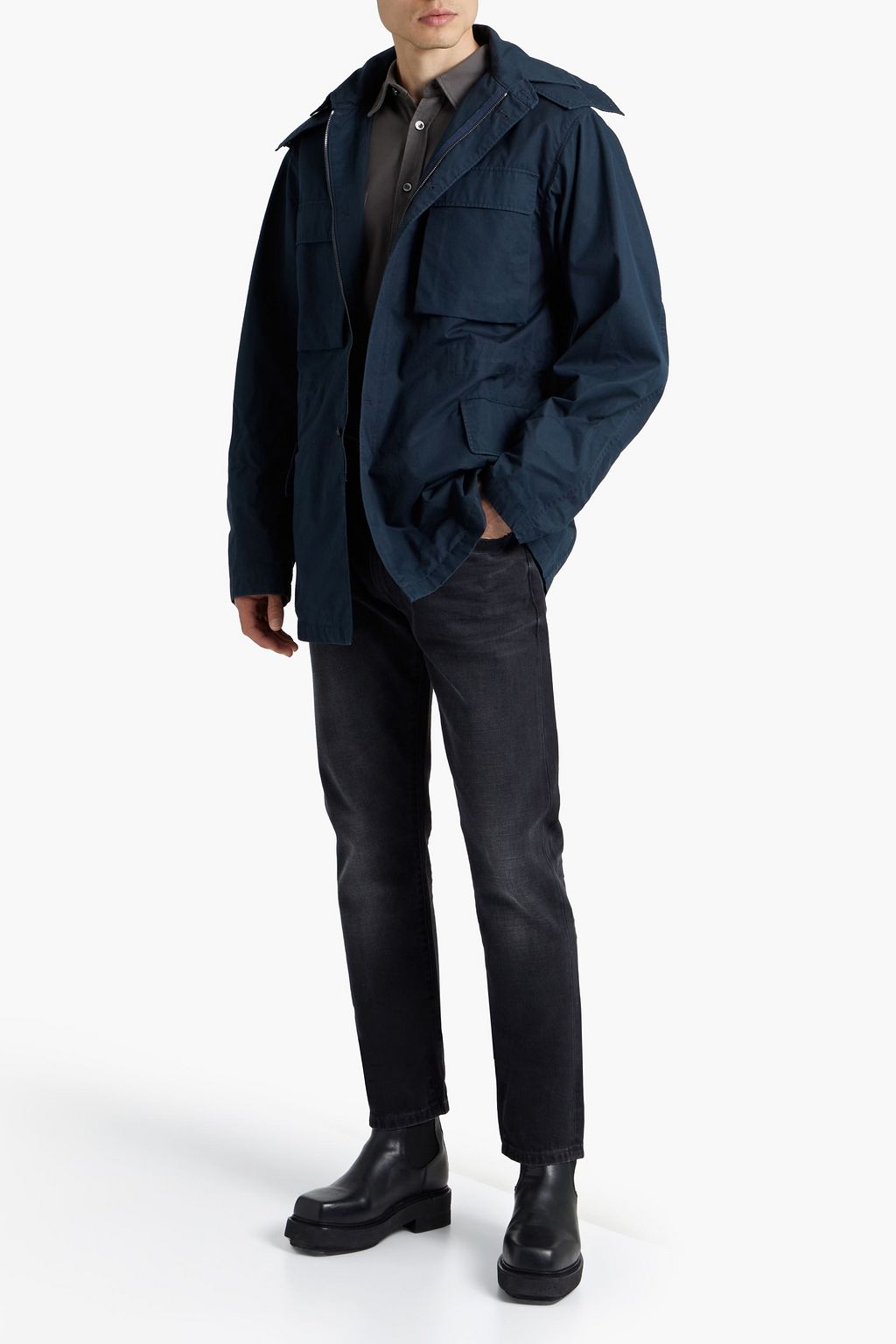 SANDRO Cotton hooded jacket