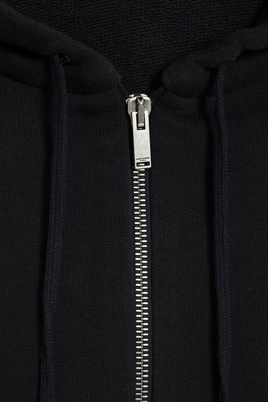 SAINT LAURENT Printed French cotton-terry zip-up hoodie