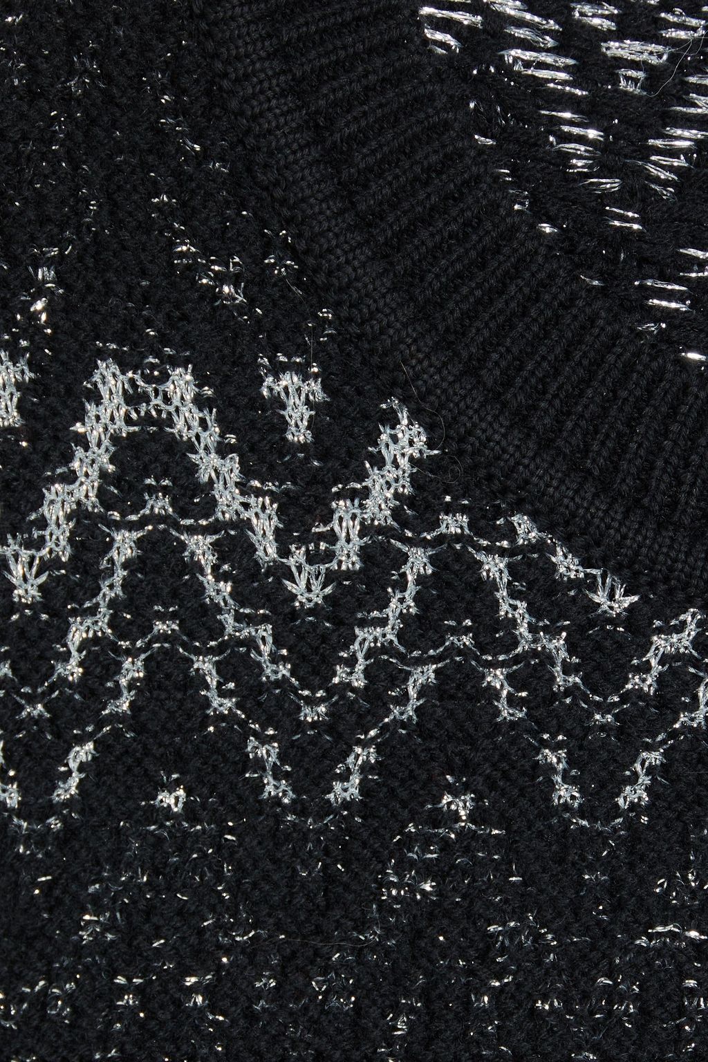 SAINT LAURENT Metallic jacquard-knit wool-blend sweater