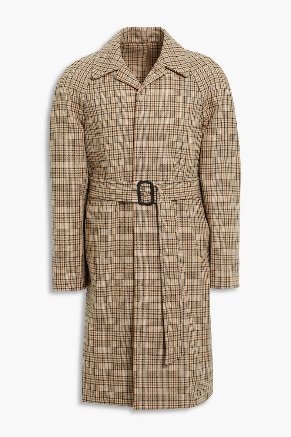 Sandro Carnaby Checked Woven Trench Coat In Sand