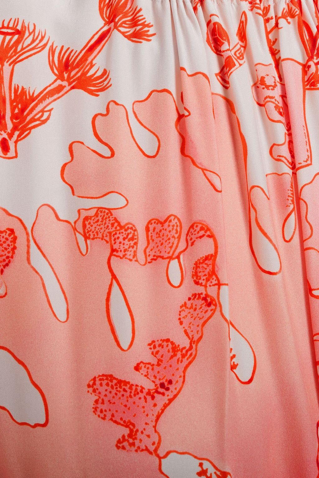 STELLA MCCARTNEY Gathered printed silk-satin mini dress