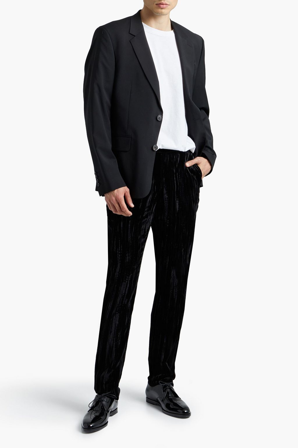 SAINT LAURENT Hose mit schmalem Bein aus Velours