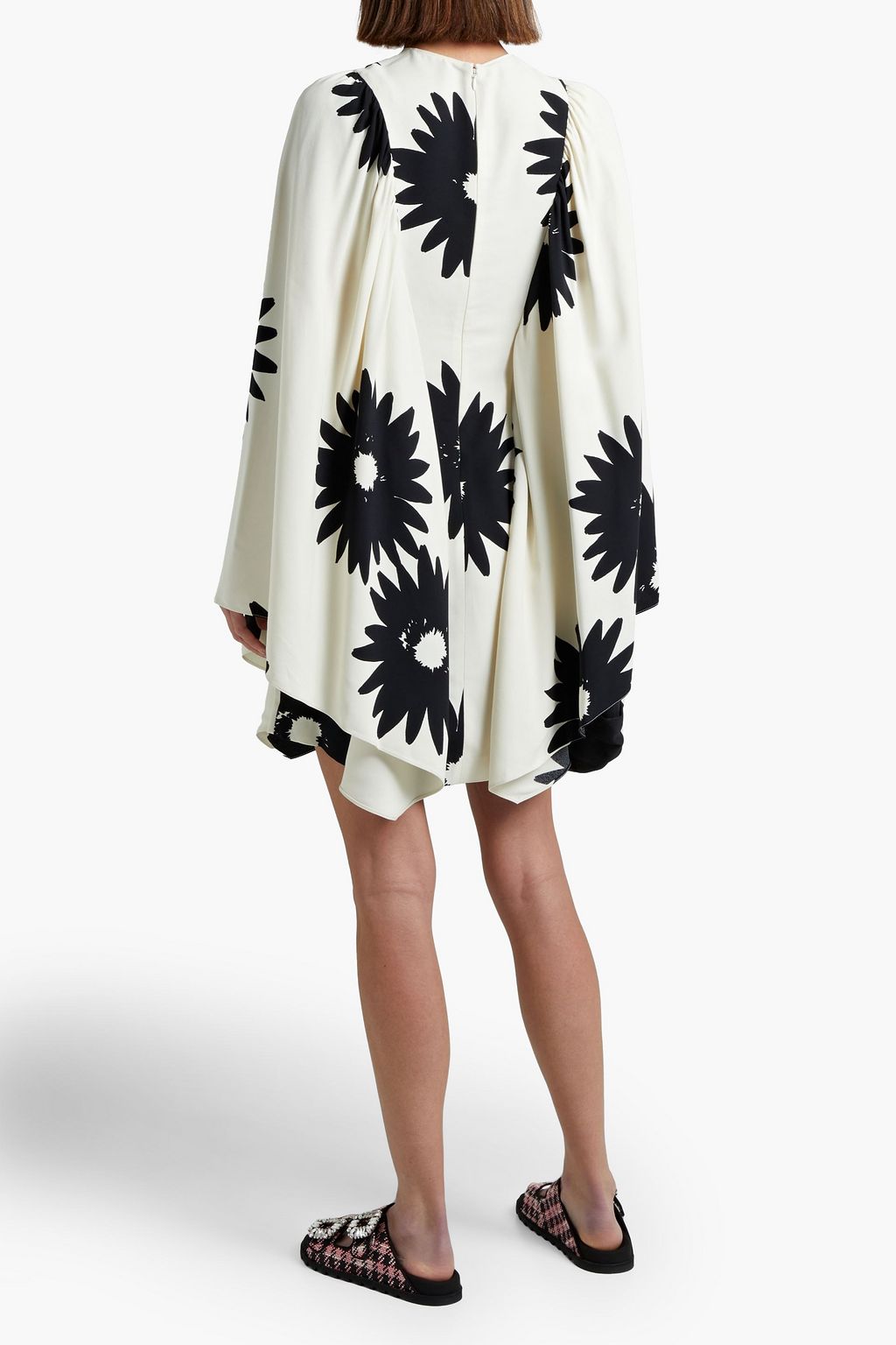 STELLA MCCARTNEY Luciana gathered floral-print crepe mini dress