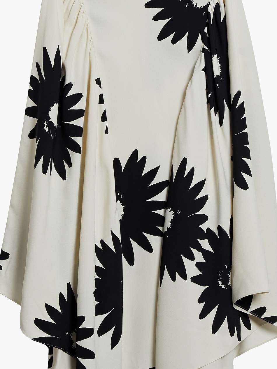 luciana gathered floral-print crepe mini dress