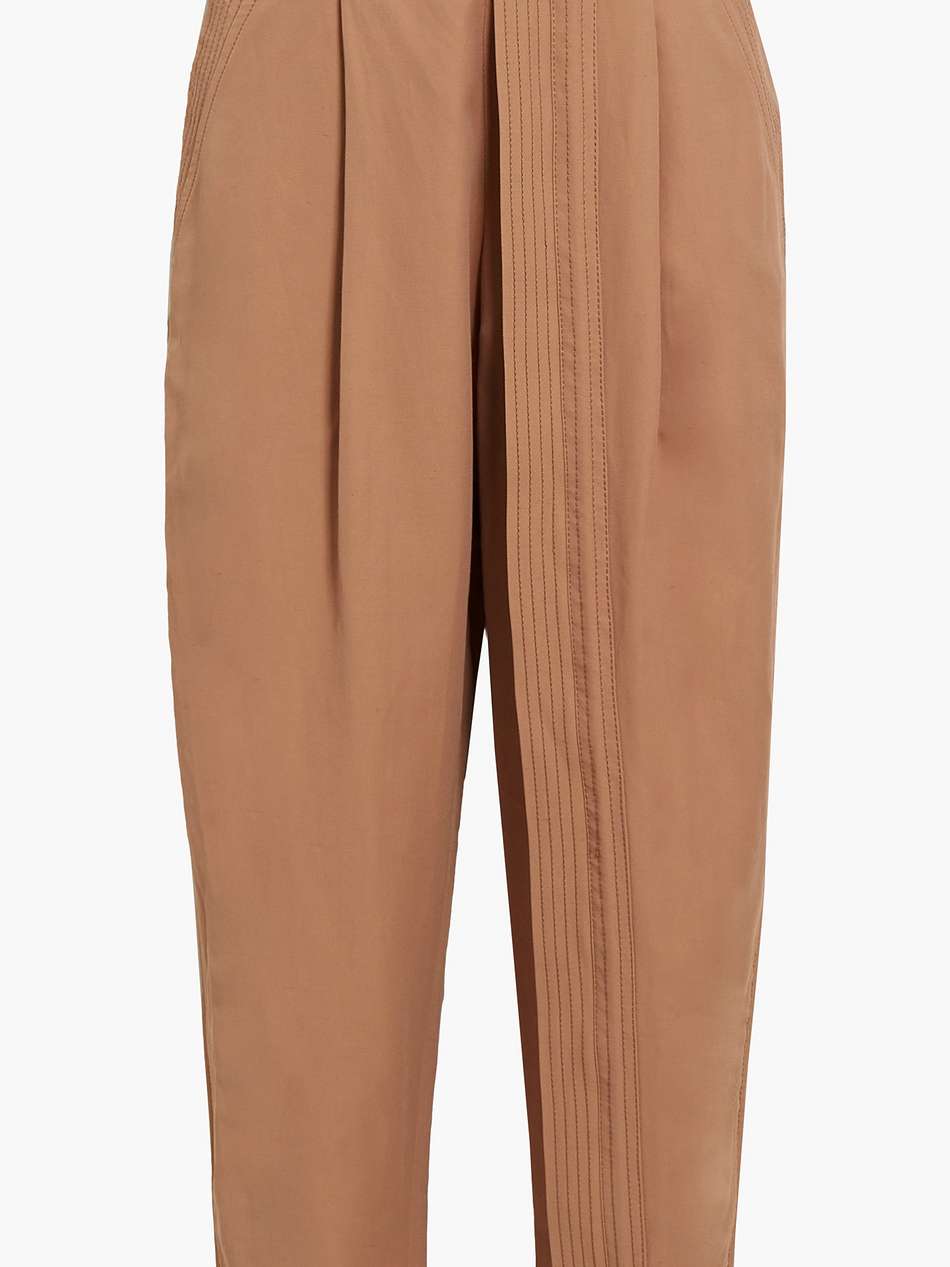 pleated twill tapered pants