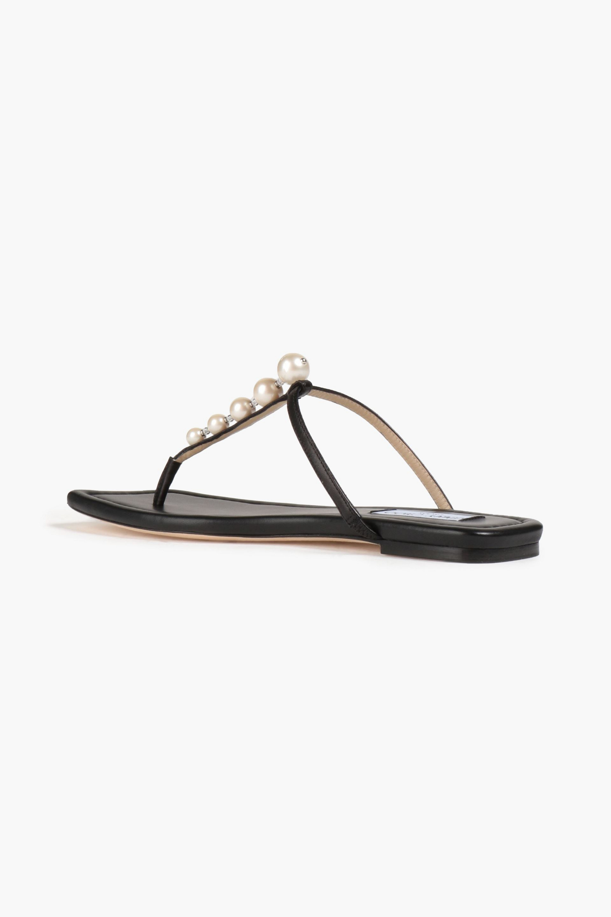 JIMMY CHOO Alaina embellished leather sandals thumbnail
